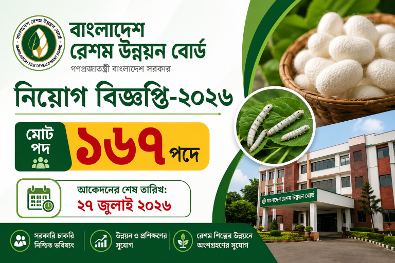 বাংলাদেশ রেশম উন্নয়ন বোর্ড, নিয়োগ বিজ্ঞপ্তি-২০২৬